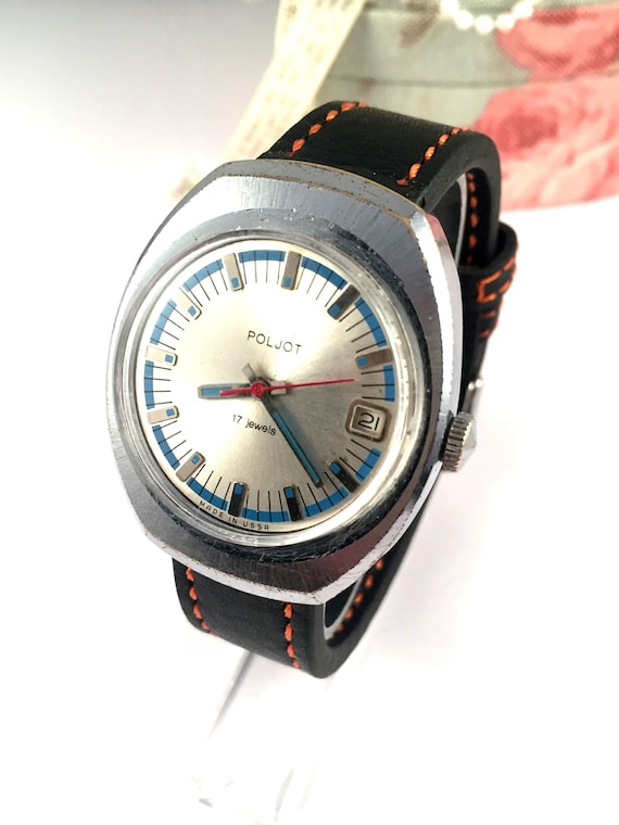Montre Bracelet Homme Poljot Mécanique à Remontage Manuel - 17 Rubis, Occasion, Fonctionnelle