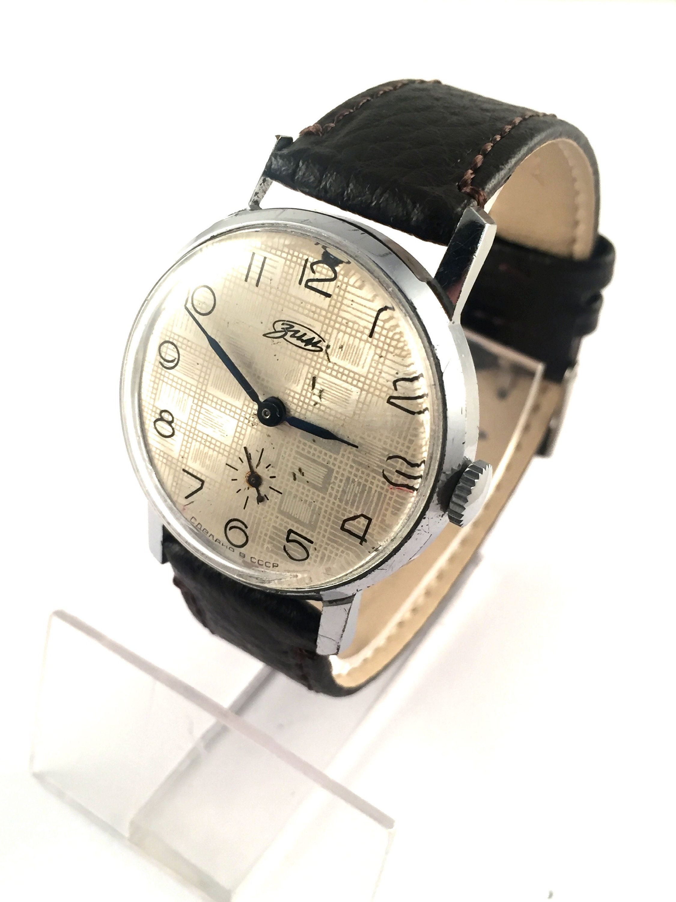Vintage Men ZIM ( Zim-pobeda ) Wristwatch.round Face Soviet Watch