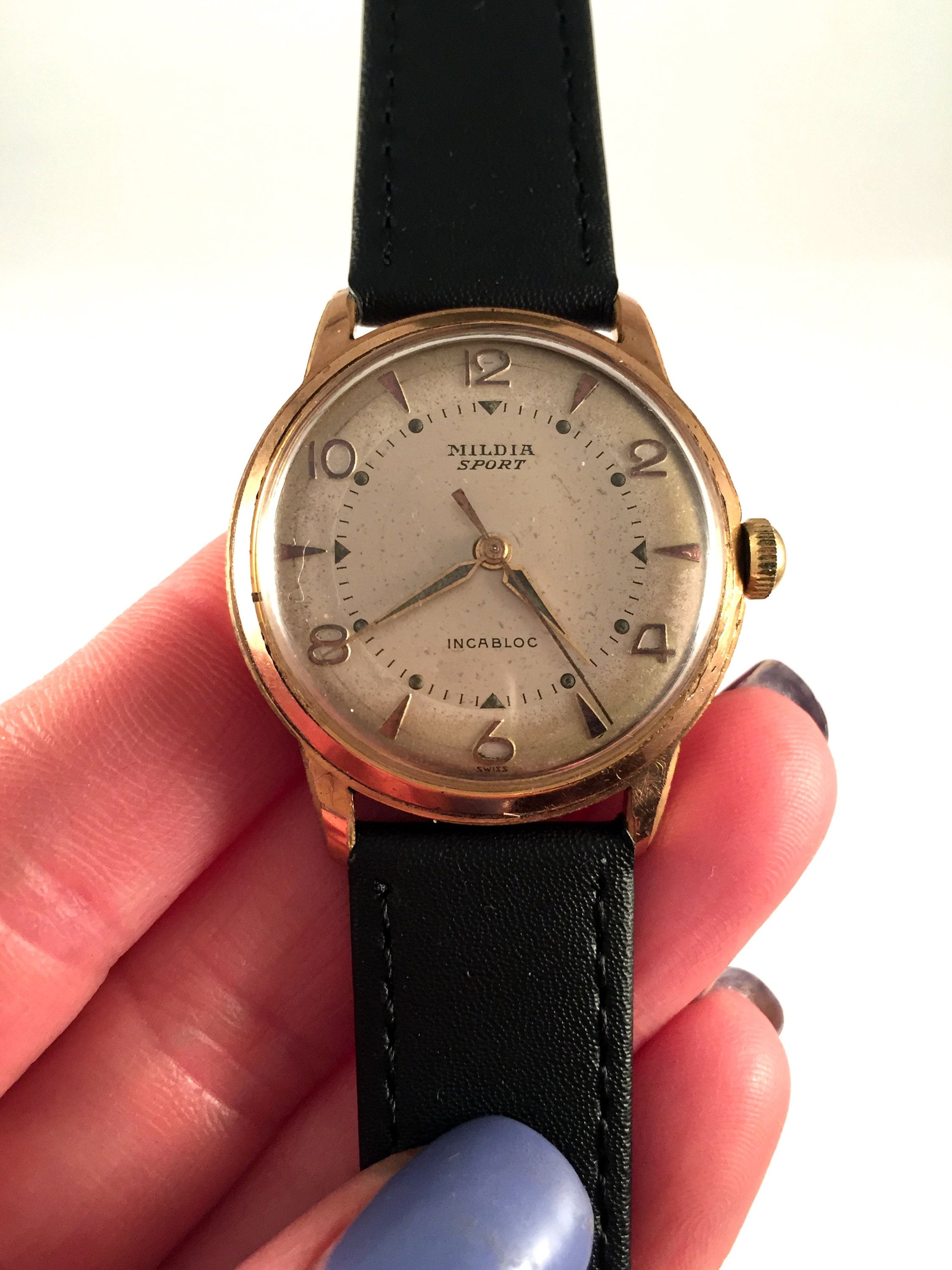 Montre Vintage Mécanique , MILDIA , ne Fonctionne pas