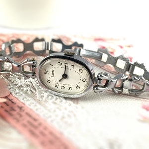 Vintage Ladies watch Luch ( eng.&quot;Ray&quot;), made in USSR, GORGEOUS DIAL, silver tone watch,great gift idea ..