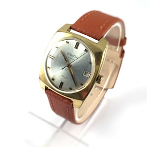 Rare Vintage men watch EXACTA-VOSTOK, mechanical USSR wristwatch,comes with brand new leather band,great gift for him.