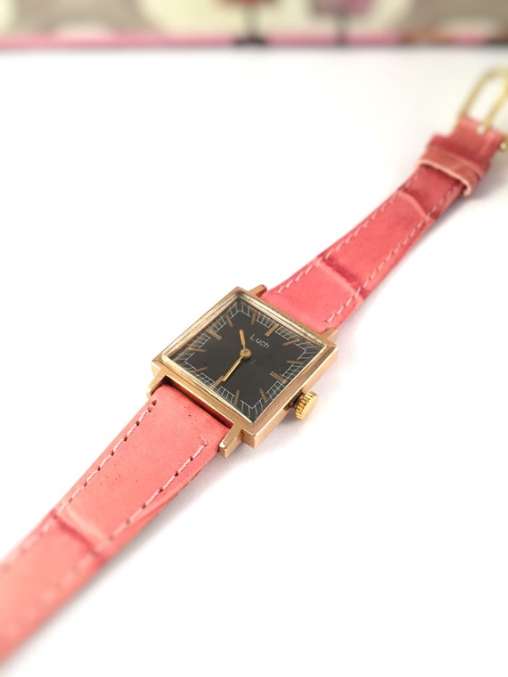 VINTAGE lady watch "RAY" (Luch) made in 70s. Blac… - image 4
