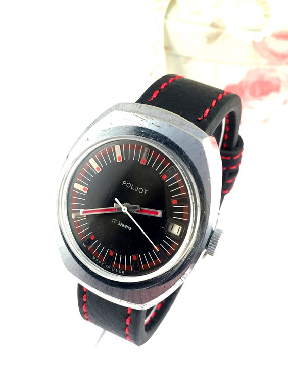 Montre-bracelet Homme Poljot à Remontage Manuel - 17 Rubis - Occasion - Style Vintage Fonctionnel