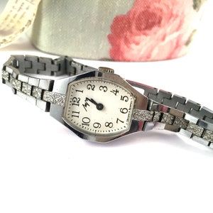 Vintage Ladies watch Luch ( eng.&quot;Ray&quot;), made in USSR, GORGEOUS DIAL, silver tone watch,great gift idea ..