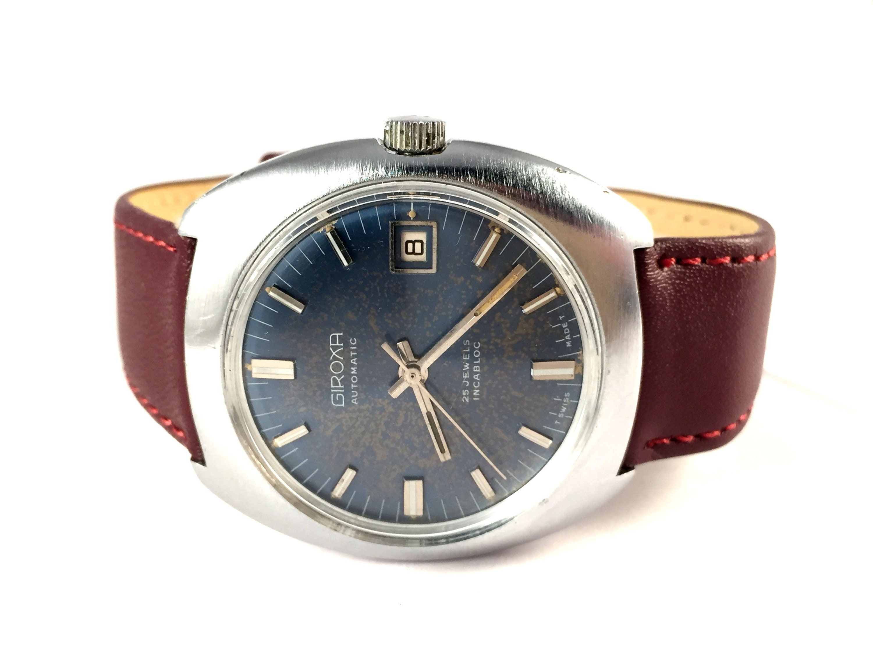 Vintage Men Watch GIROXA Automatic 25j Incabloc. Men Watch With Leather Strap. Men Wristwatch. Vintage Watch Man. Vintage Watch. Etsy Canada