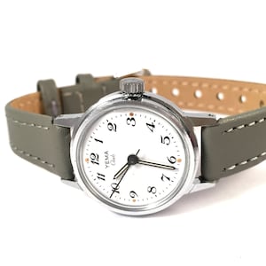 Vintage Swiss lady watch ' YEMA Club" . Rare Swiss watch. Vintage women watch. White watch. Swiss watch. Vintage watch. Mechanical watch