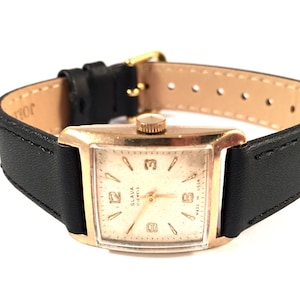 Vintage lady watch GLORY (rus.SLAVA). Lovely dial and rare case. New premium leather strap included! Art Deco watch. Women watch Vintage.