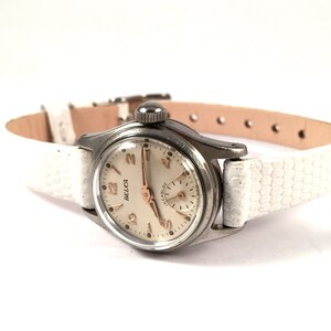 Vintage Schweizer Dame Uhr BELCA. Seltene Schweizer Uhr. Vintage Frauen Uhr. Weiße Uhr. Schweizer Uhr. Vintage-Uhr. Mechanische Uhr