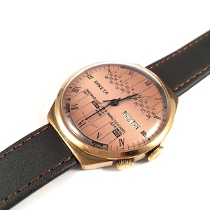 LARGE Vintage men watch ROCKET (Raketa), mechanical Russian wristwatch with brown dial. Gift for him. USSR  watch. Brown.Vintage men watch