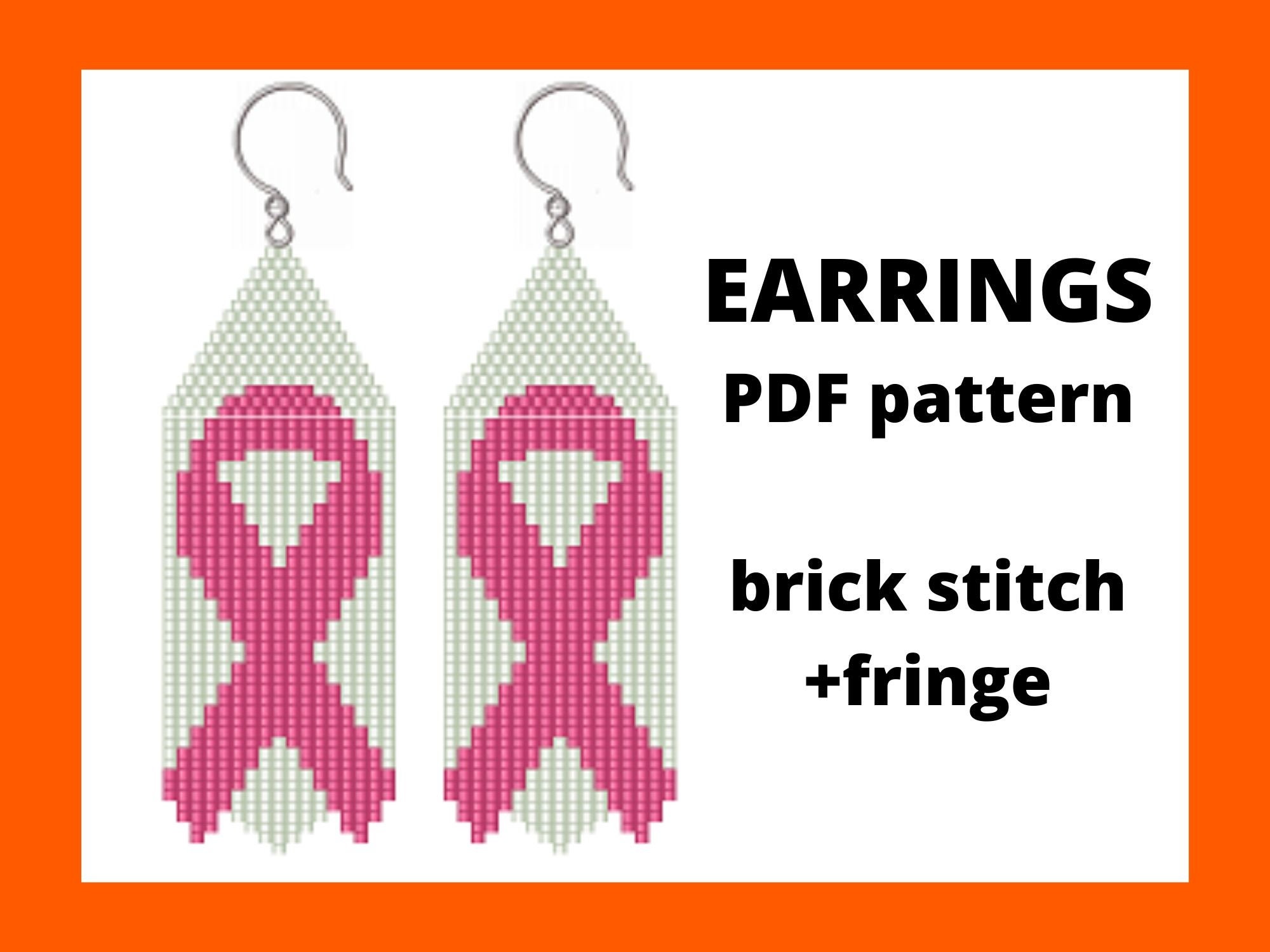 Beaded Breast Cancer Symbol Earrings Beaded Breast Cancer Symbol Earrings