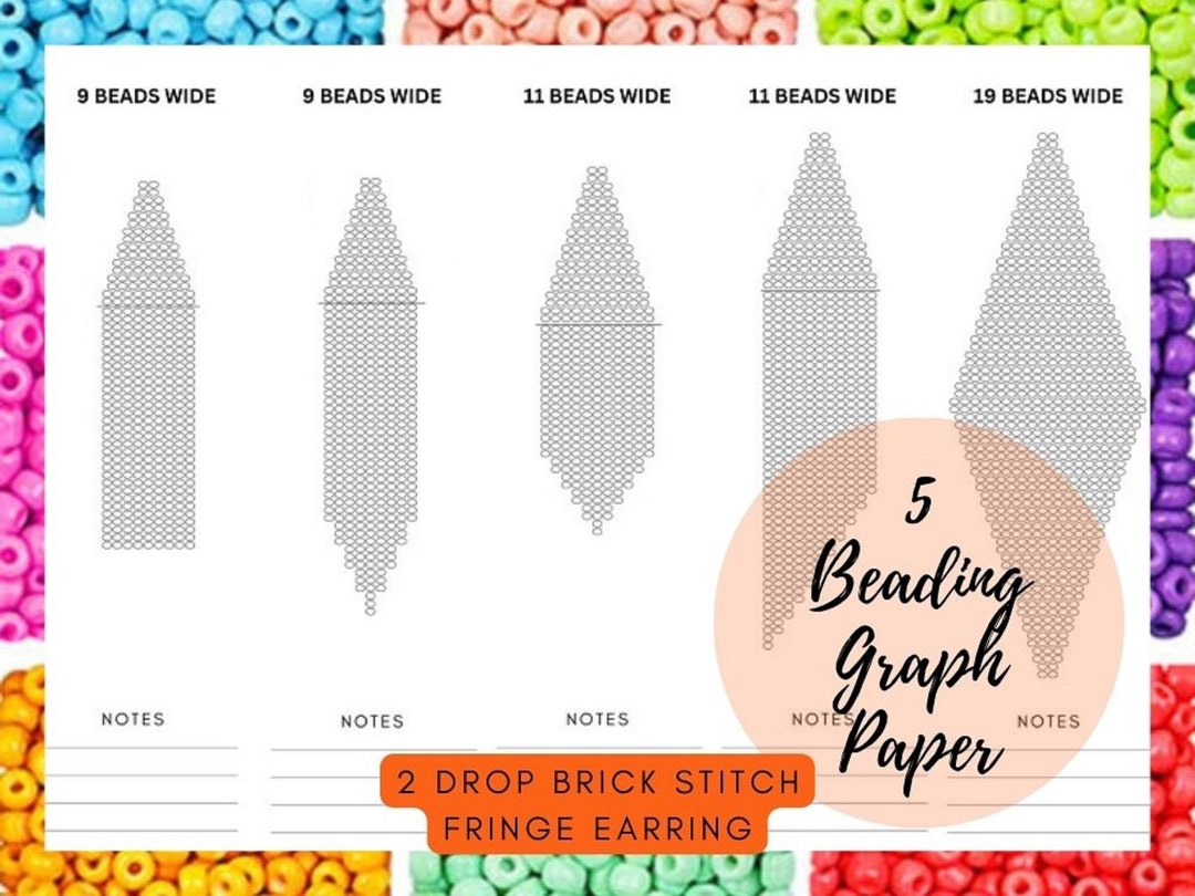 Bead Graph Paper Seed Bead Fringe Earring Graph Paper 5 Etsy