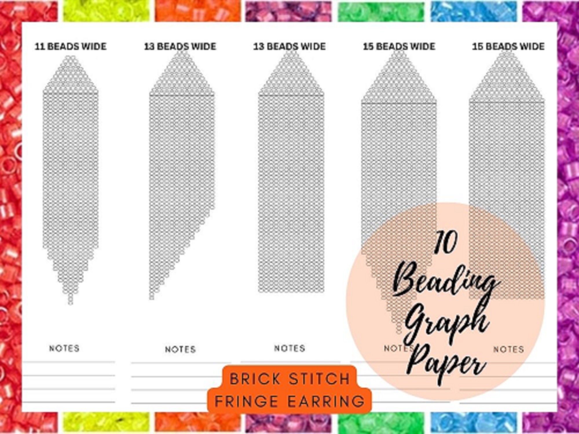 Beading Graph Paper, Brick Stitch Earring Graph Paper, 10 Blank Fringe Earring Template, Procreate Seed Bead Earring Template, PDF Digital - Etsy beading-graph-paper-brick-stitch-earring-graph-paper-10-blank-fringe-earring-template-procreate-seed-bead-earring-template-pdf-digital-etsy
