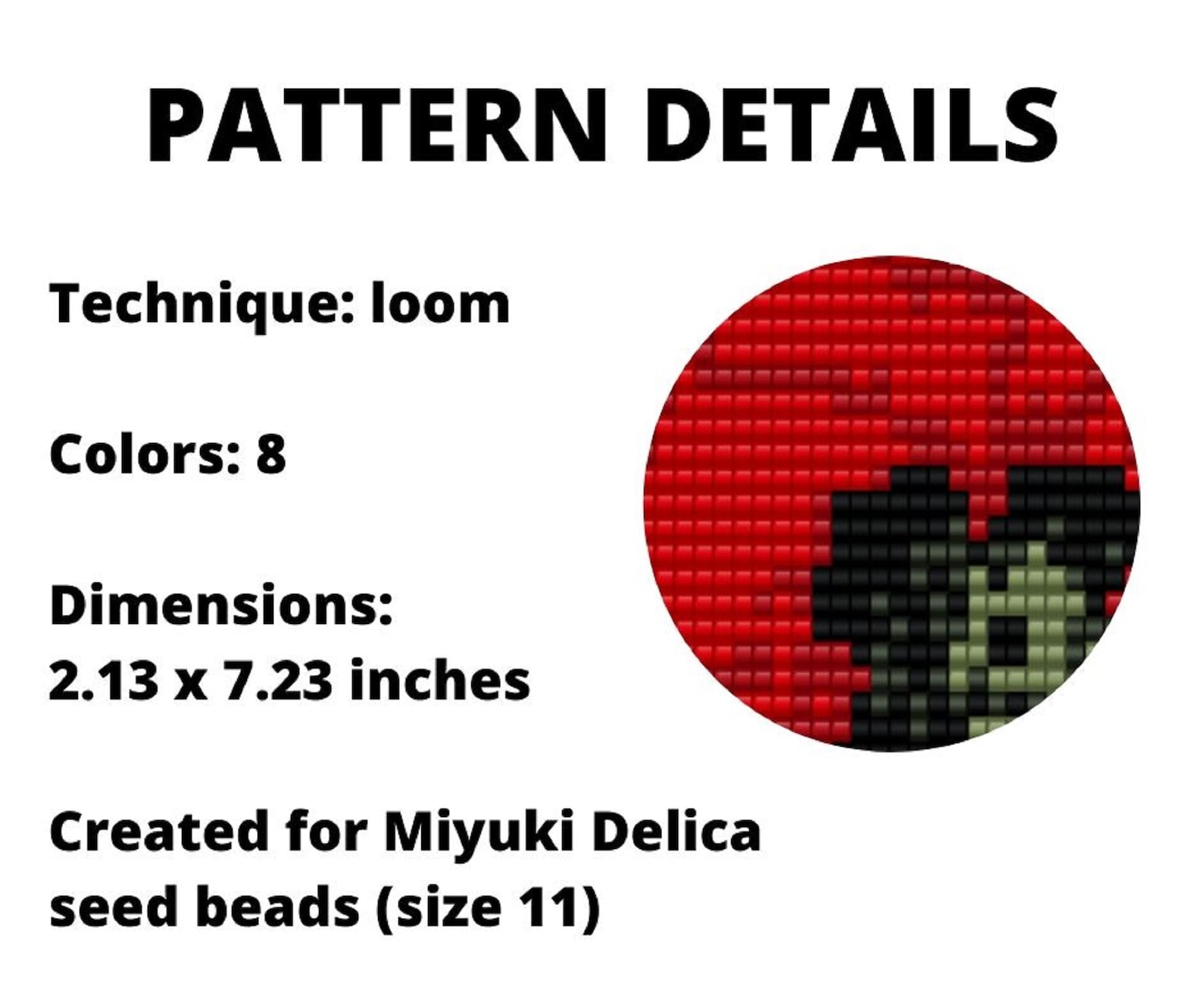 Red Flower Bead Loom Patterns Seed Bead Pattern Pdf Instant Etsy