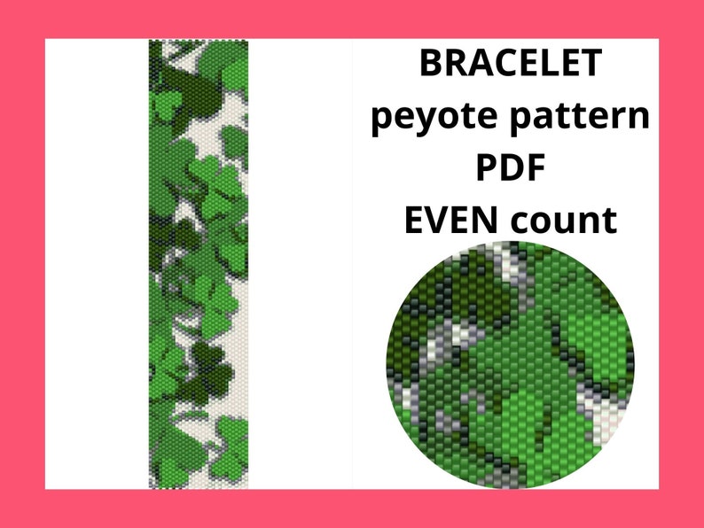 pdf instant download Patricks Day pattern Peyote bracelet patterns Peyote bead patterns Even peyote pattern