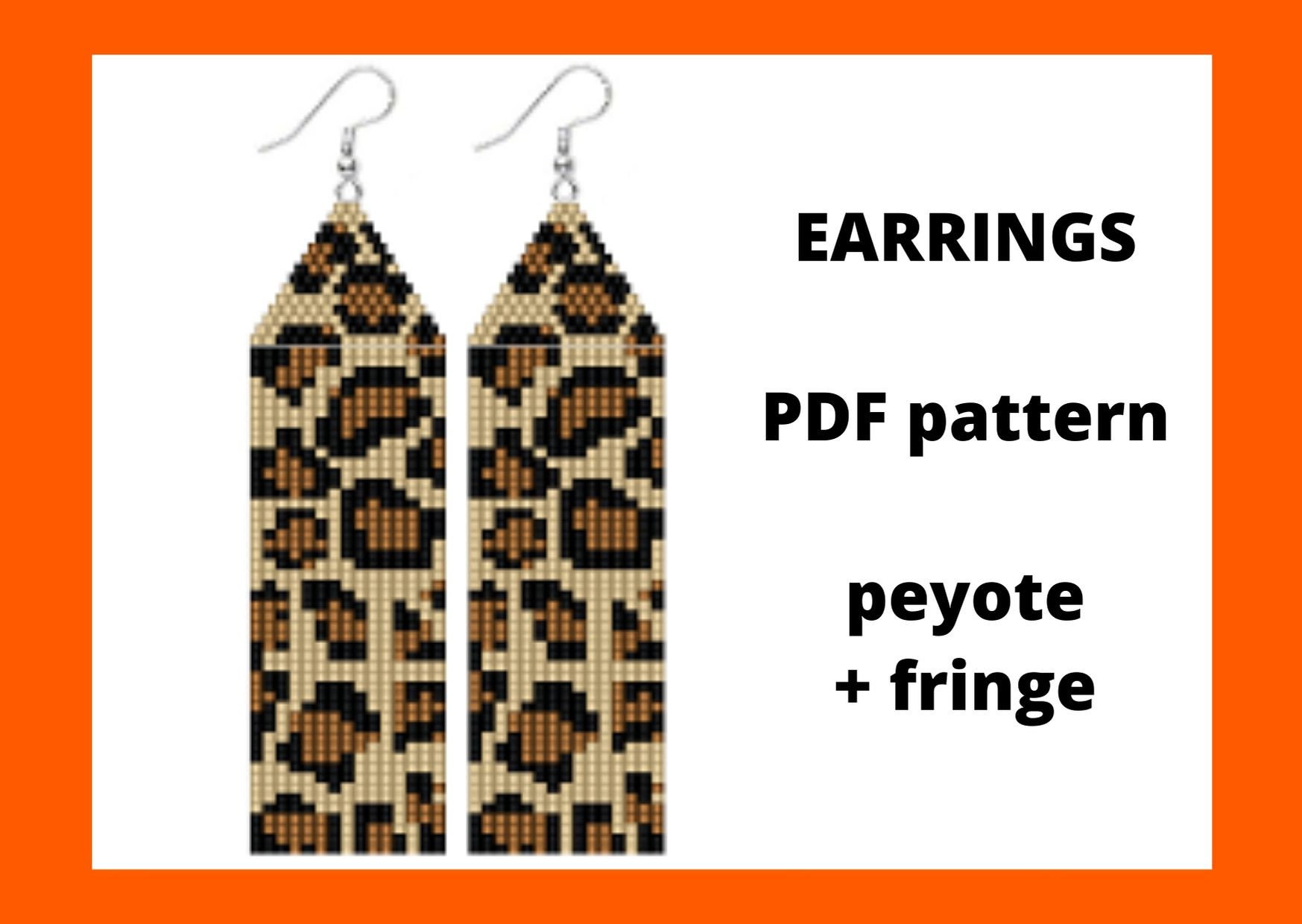 Beaded Fringe Earring Pattern Leopard Skin Pattern Cheetah - Etsy Canada