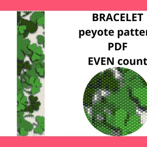 pdf instant download Patricks Day pattern Peyote bracelet patterns Peyote bead patterns Even peyote pattern