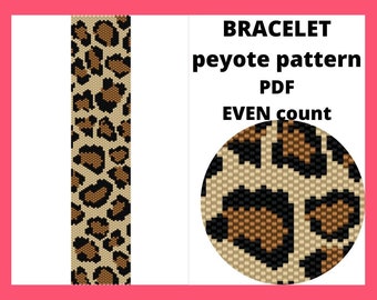 Even peyote pattern, Wild cat skin pattern, Cheetah peyote pattern, Leopard peyote pattern, Seed bead pattern, pdf instant download