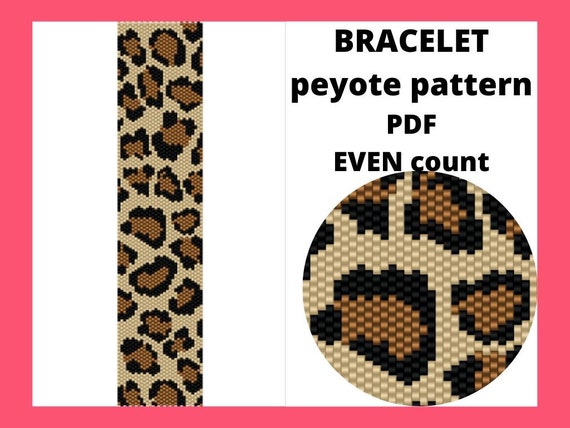 Even peyote pattern, Wild cat skin pattern, Cheetah peyote pattern, Leopard peyote pattern, Seed bead pattern, pdf instant download