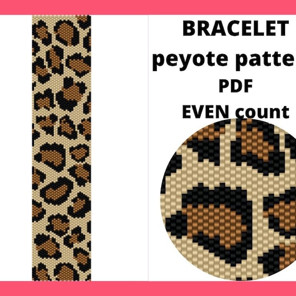 Even peyote pattern, Wild cat skin pattern, Cheetah peyote pattern, Leopard peyote pattern, Seed bead pattern, pdf instant download