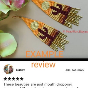 Cactus Dune Desert Sun Earring Pattern Brick Stitch Earring - Etsy