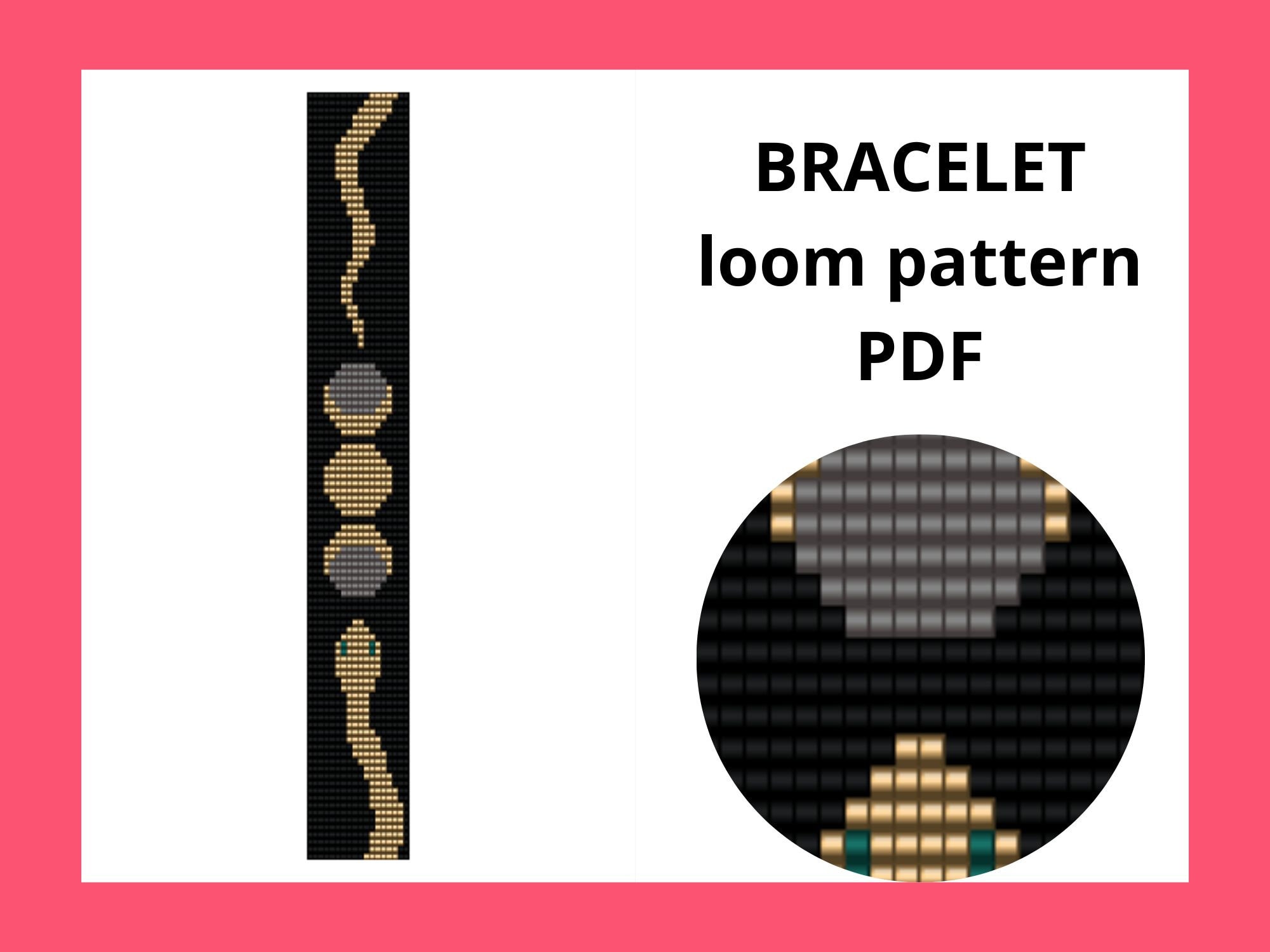 Bead Loom Bracelet Alphabet 5 Designs All Letters Alphabets Bracelet  Pattern Chart PDF 