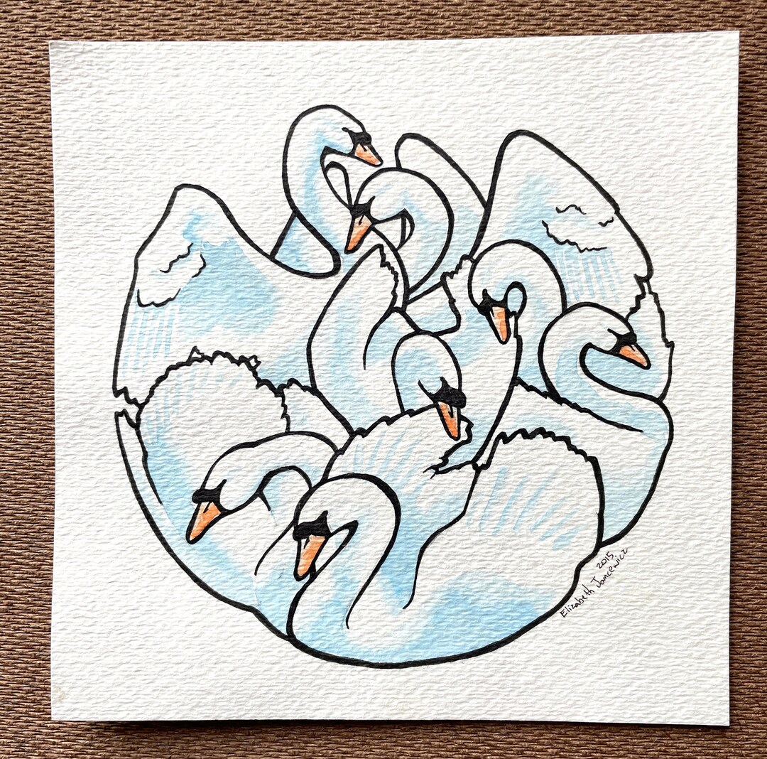 Seven Swans; Original Watercolor Illustration - Etsy