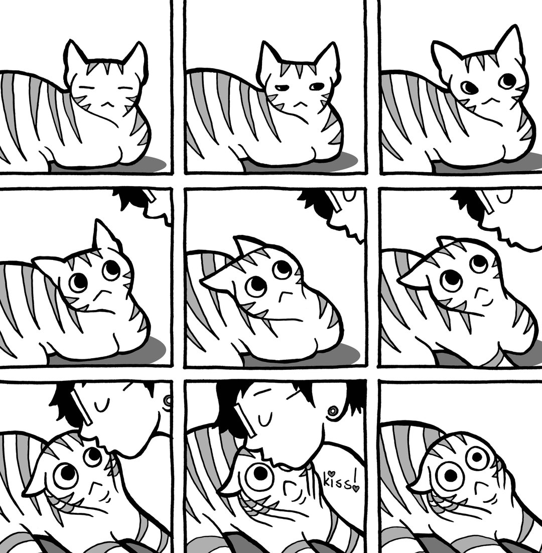 Cat Kiss, the Touring Test Fine Art Print Etsy