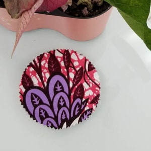 Pink and Purple African Print Coasters. Set of 4. Petals