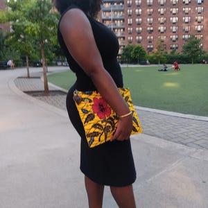 African Print Large Clutch