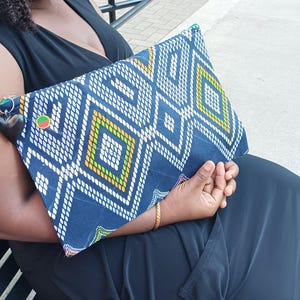 African Print Large Clutch