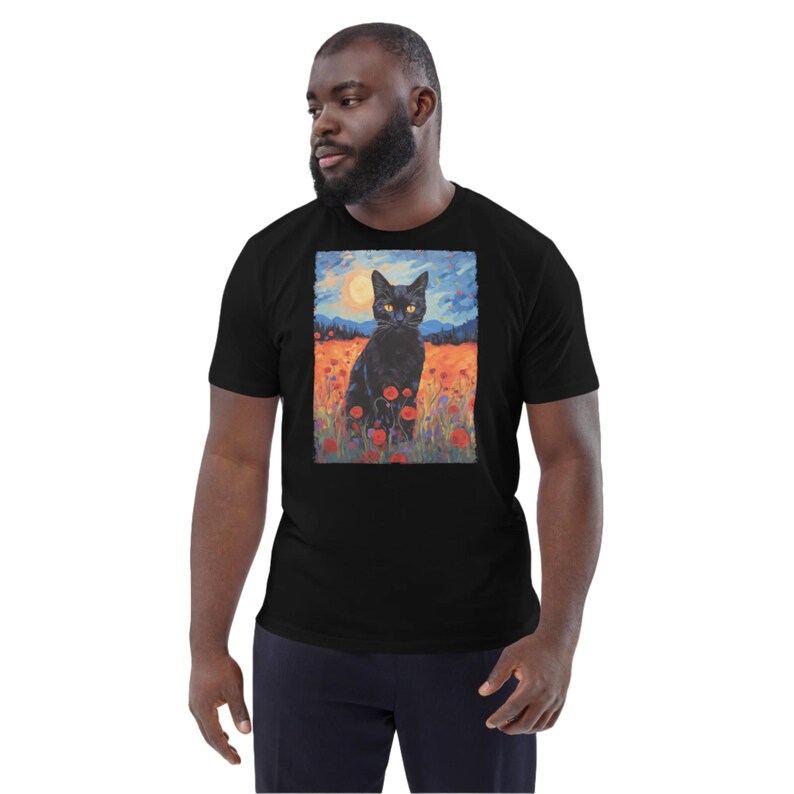 Cat Gogh Printed Tshirt Funny Tshirt for Men & Women Graphic Tees