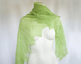 Eden Knit Cashmere Lace Shawl Handmade from 100% Upcycled Fiber. One of a Kind.