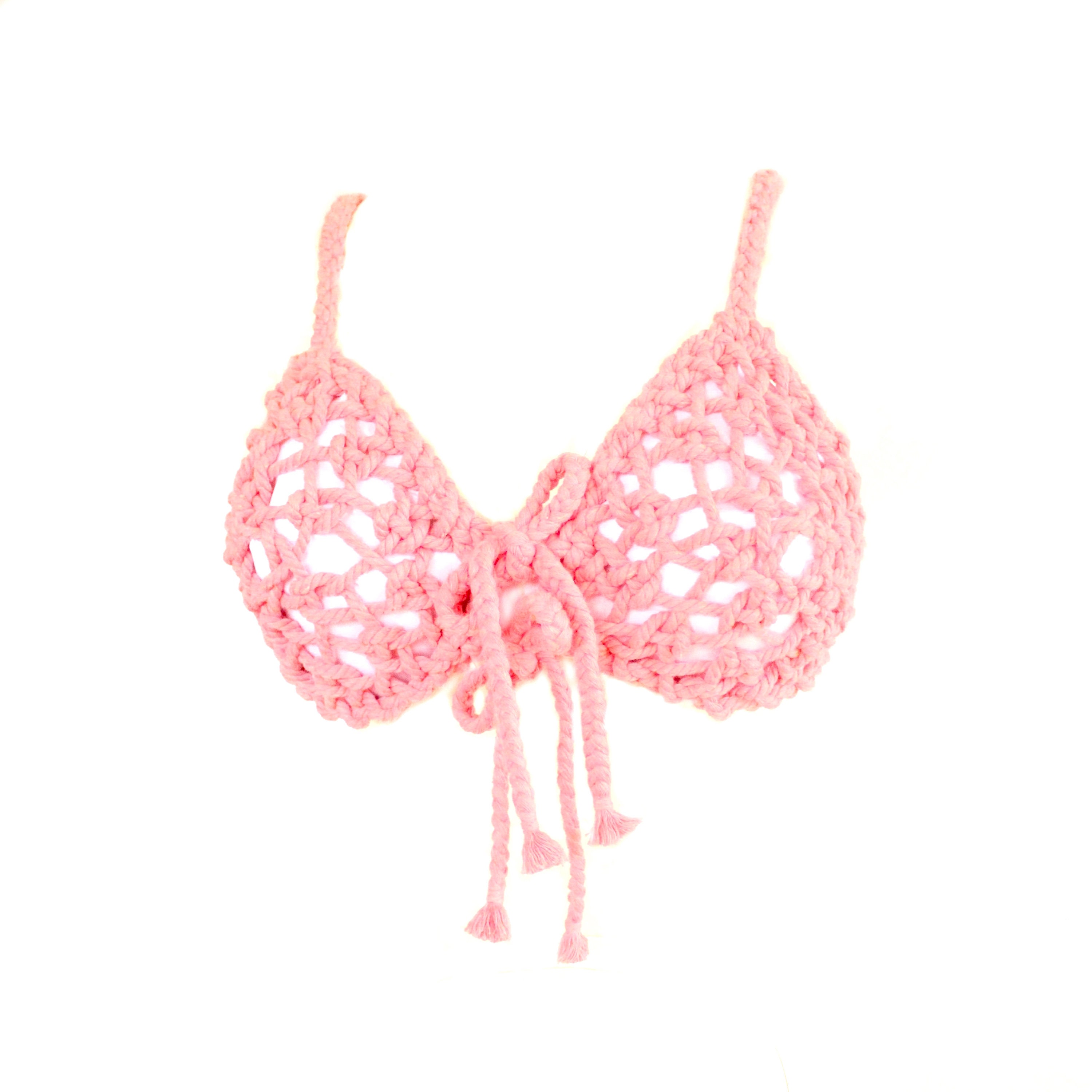 Shibari Rope Bra in Blush Pink. Adjustable Sliding Knot Back & Straps ...