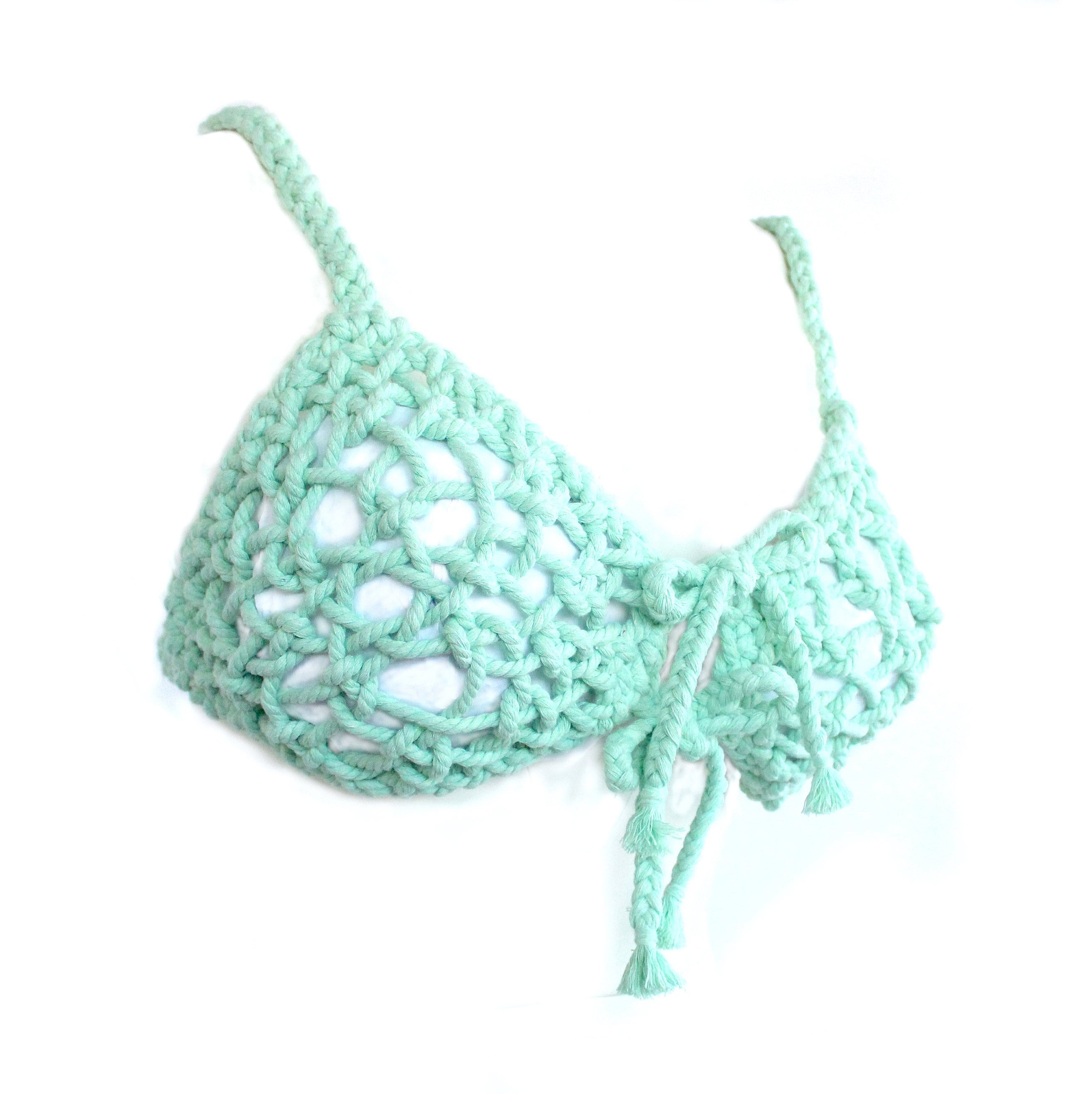 Shibari Rope Bra in Teal. Adjustable Sliding Knot Back & Straps ...