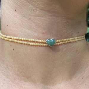 Green Aventurine and Jade Heart Choker