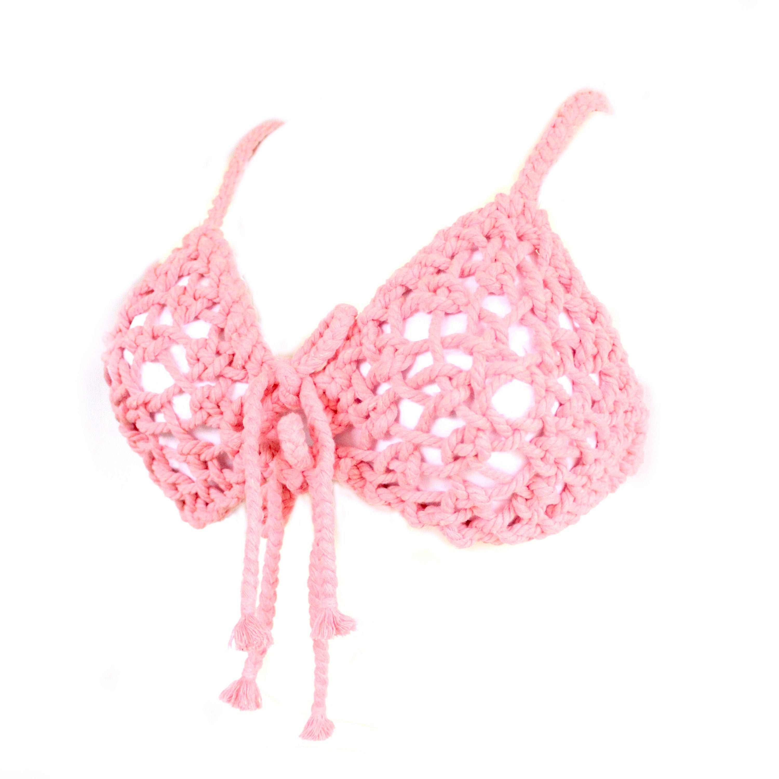 Shibari Rope Bra in Blush Pink. Adjustable Sliding Knot Back & | Etsy