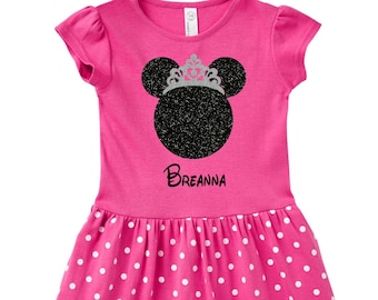 Robe Minnie Mouse, Robe Minnie Mouse pour bébé, Robe Minnie Mouse personnalisée, Robe Minnie personnalisée avec paillettes, Dernières promotions !