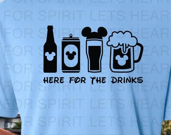 I'm Here For the Drinks, Beer Shirts, Disney Performance Tees, Epcot Drinking Around the World, Epcot Dri Fit Tshirts, Performance Shirts