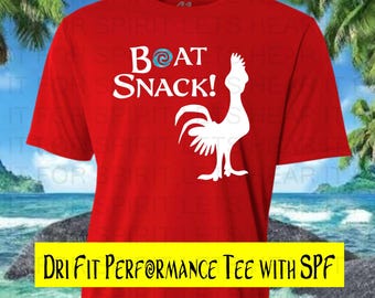Maui Boat Snack Shirt, Disney Hei Hei Shirt, Disney Moana Chicken Shirt, Funny Hei Hei Tee, Disney Dri-Fit Performance tee or tank with SPF