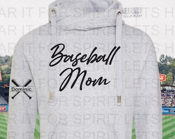 Baseball Mom Hoodie, Personalized Baseball Mom Hoodie, Custom Baseball Mom Hoodie, Baseball Gift Hoodie for Women, Proud Baseball Mom Hoodie