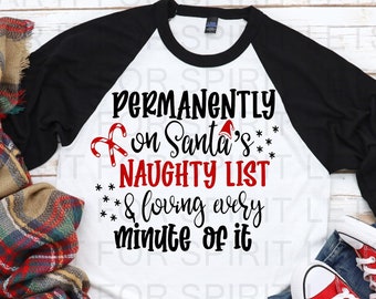 Naughty List Shirt, Funny Christmas Shirt, Christmas Shirts, Funny Christmas Tshirts, Cut Christmas Shirts For Women, Santa's Naughty List