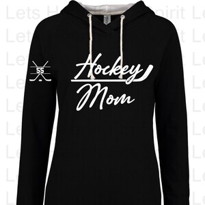 Hockey Mom Hoodie, Custom Hockey Mom Lightweight Hoodie, Personalized Hockey Mom Hoodie, Hockey Lightweight Hoodie