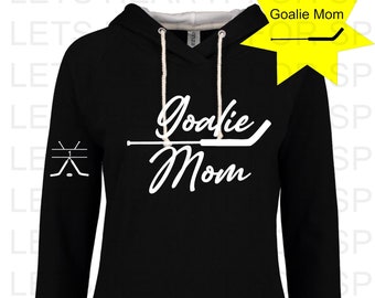 Hockey Goalie Mom Hoodie, Custom Goalie Mom Mid weight Hoodie, Personalized Hockey Goalie Mom Hoodie, Hockey Midweight Hoodie, Goalie Mom