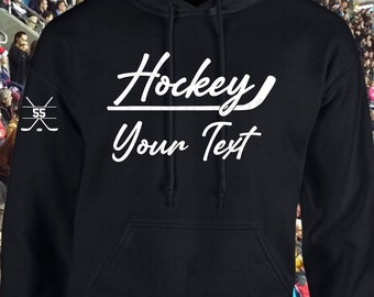 Custom Hockey Hoodie, Personalized Hockey Hoodie, Personalized Hockey Gift, Custom Hockey Hoodie, Team Manager Hockey Gift, Hooded Fleece