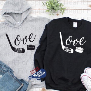 Love Hockey Hoodie, Girls Hockey Hoodie,  Love Hockey Sweatshirt, Girl’s Hockey Hoodie, Hockey Mom Sweater, Ice Hockey Hoodies, Gift for Mom