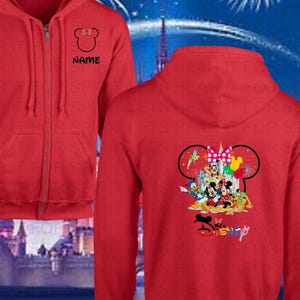 Disney Fleece Jacket, Disney FUll Zip Hoodie, Disney Matching Full Zip Fleece, Family Vacation Fleece Jackets, Mickey and Friends Full Zip