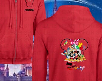 Disney Fleece Jacket, Disney FUll Zip Hoodie, Disney Matching Full Zip Fleece, Family Vacation Fleece Jackets, Mickey and Friends Full Zip