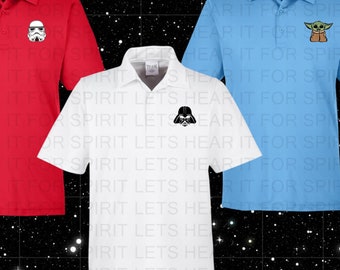 Polos de Star Wars, polos Dri Fit de Disney, polos de Darth Vader y Baby Yoda. Polos de Star Wars a juego para hombre, mujer y joven. Regalo de Star Wars.