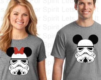 Star Wars Couple Shirts, Storm Trooper, Cute Disney Couples T-shirts, Matching His and Her Shirts, Disney Vacation Star Wars Family Shirts