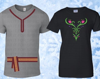 Frozen Costume Shirts, Kristoff and Anna Costume Shirts, Couples Frozen Halloween Costumes, Princess Anna and Kristoff Matching, Birthday